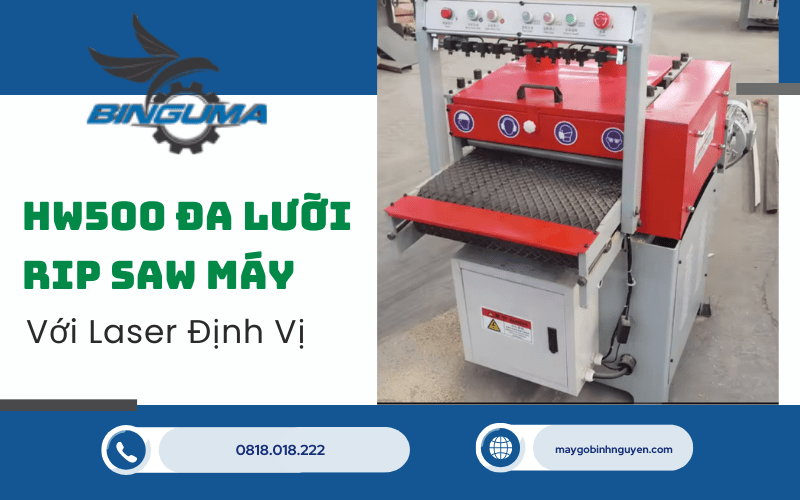 HW500 Đa Lưỡi Rip Saw Máy Với Laser Định Vị