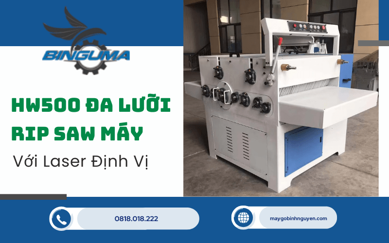 HW500 Đa Lưỡi Rip Saw Máy Với Laser Định Vị